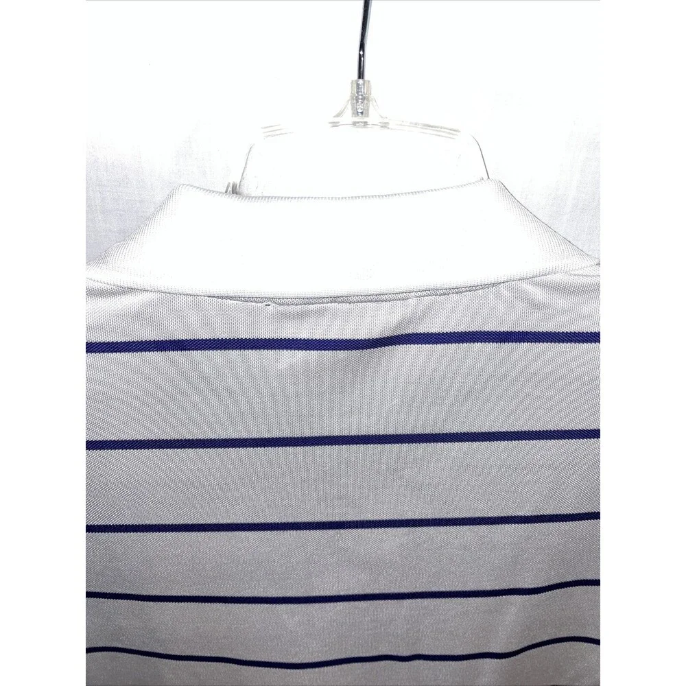 Ralph Lauren RLX Mens Golf Shirt Size Medium White Striped Short Sleeve Button
